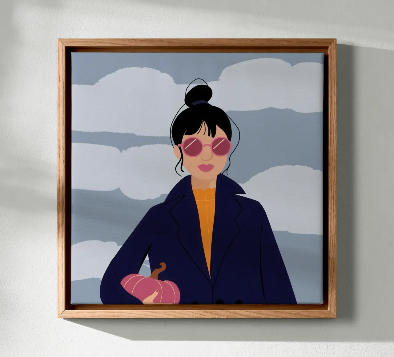 Portrait of Cool canvas with Floater frame by Mythy Brush
