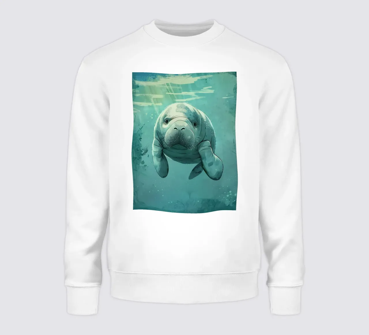 Manatí nadando graciosamente en agua clara con luz solar sudadera de DesignDoodle
