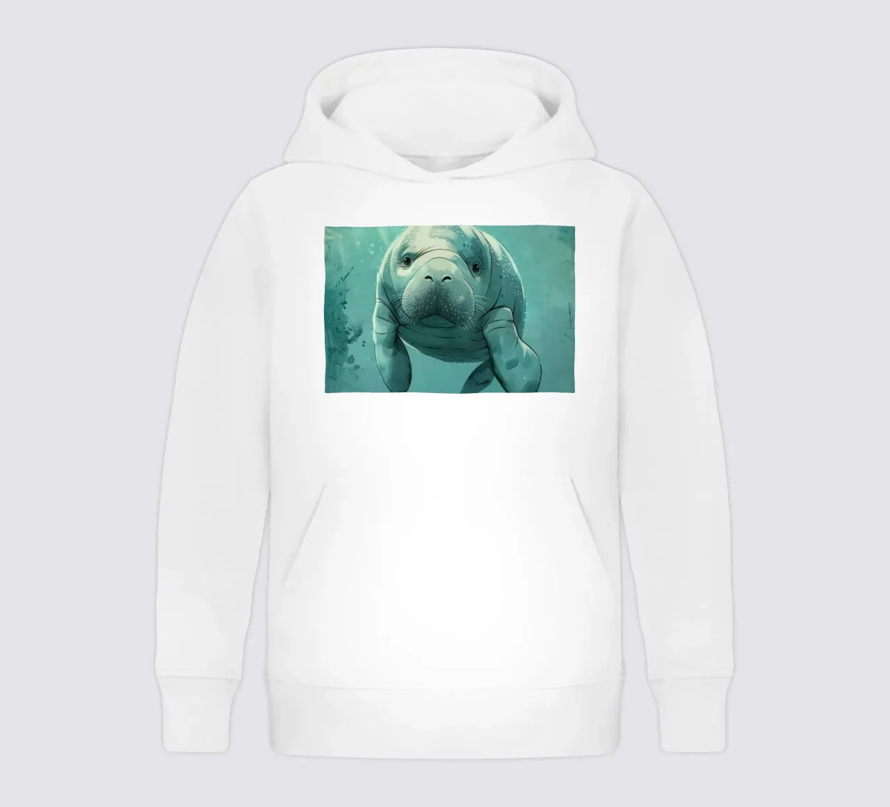 Manatí nadando graciosamente en agua clara con luz solar sudadera con capucha para niño de DesignDoodle