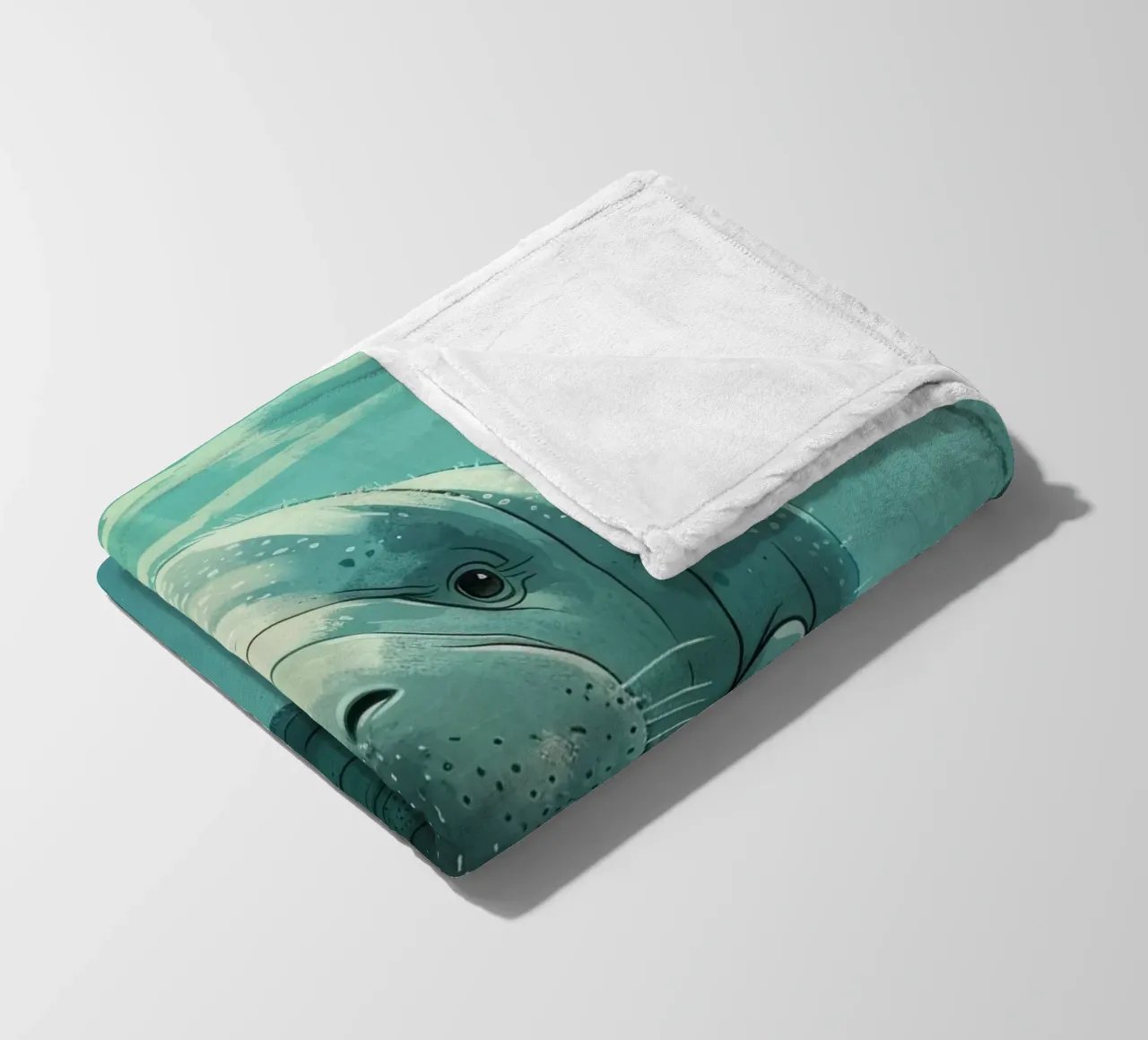 Seekuh schwimmt anmutig in klarem Wasser mit Sonnenlicht Fleecedecke von DesignDoodle