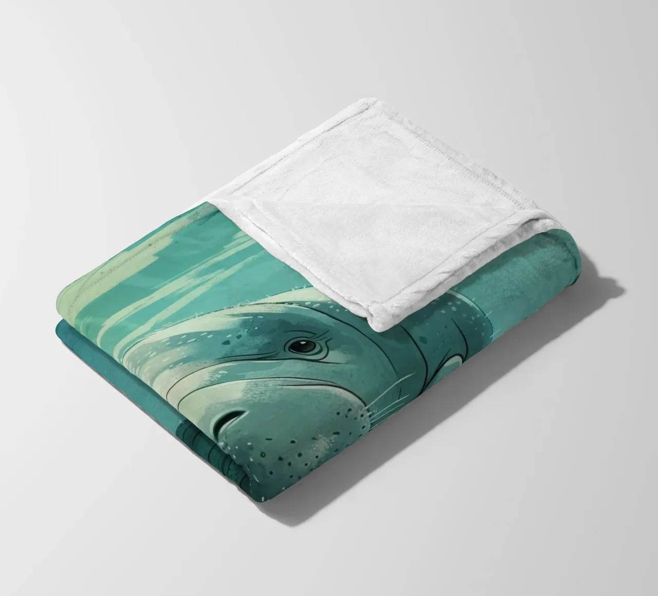 Seekuh schwimmt anmutig in klarem Wasser mit Sonnenlicht Fleecedecke von DesignDoodle