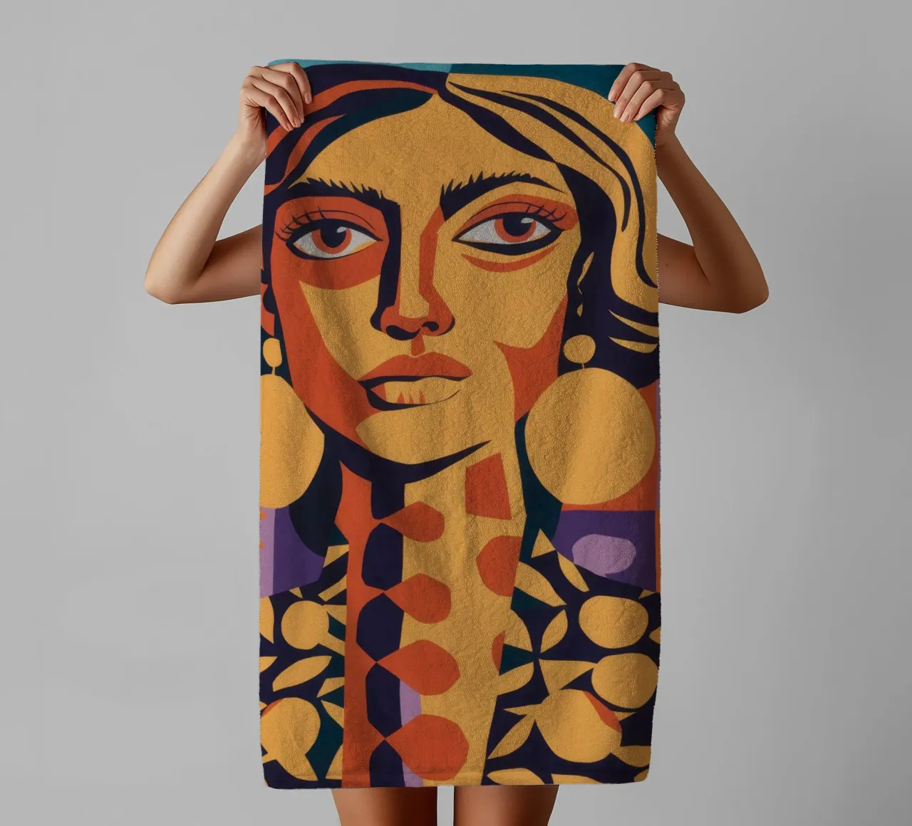 Gilded Muse Portrait towel by Flock Reverie