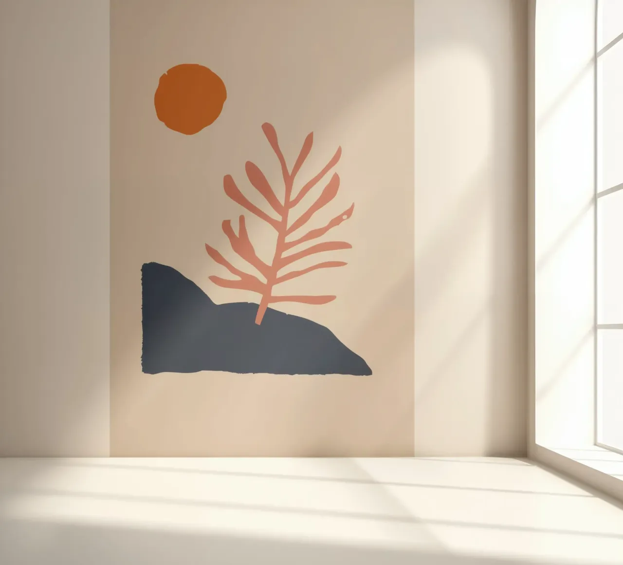 Beige Botanisch Evenwicht fotobehang van Dream Gesso