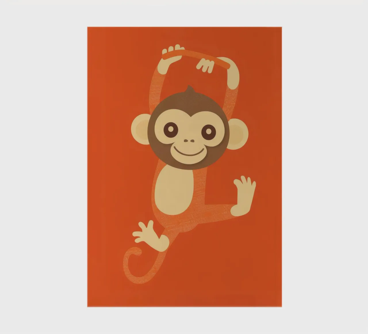 Playful monkey swings happily, showcasing energy and joy notebook by DesignDoodle