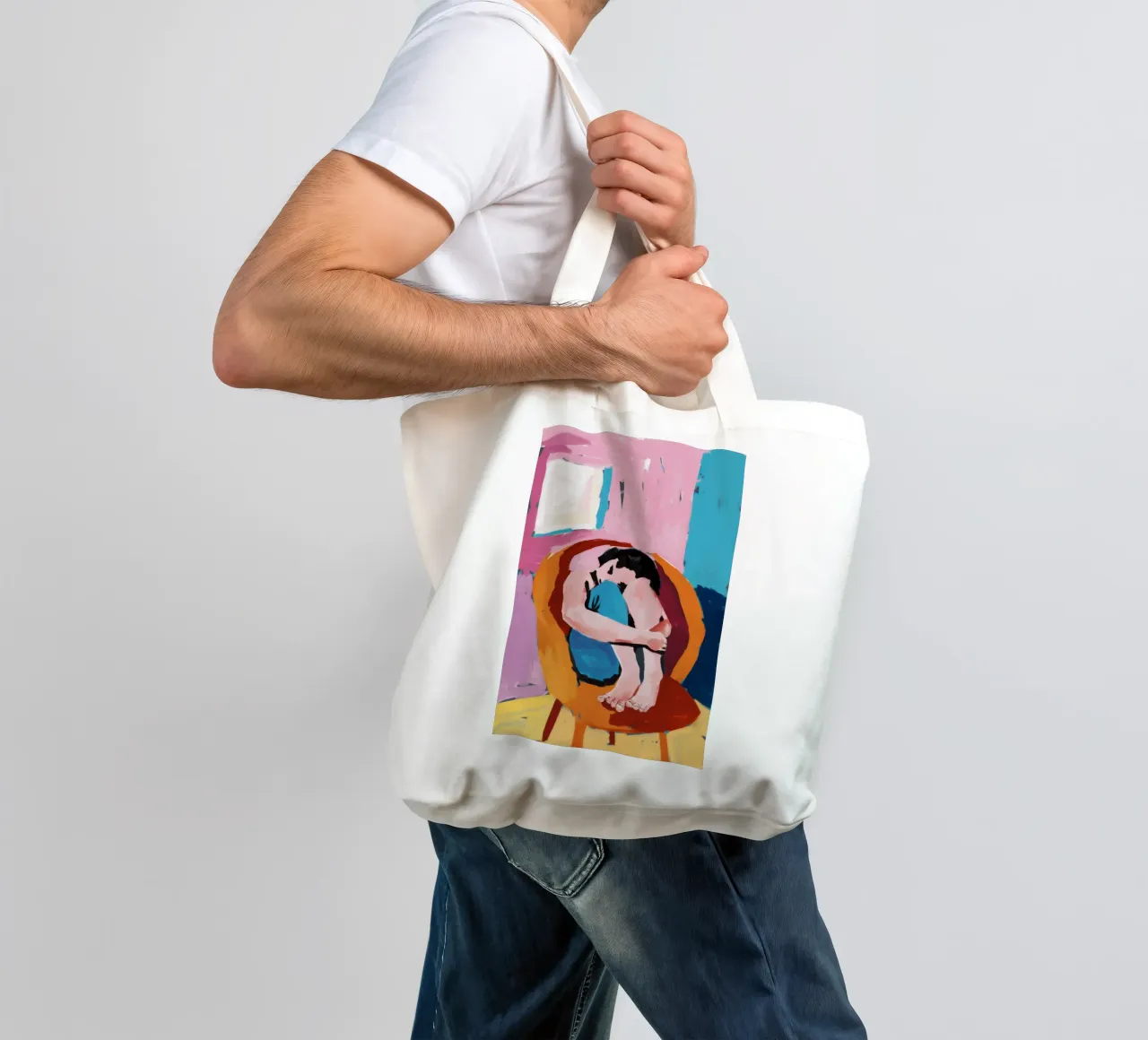 The Orange Chair tote bag by Mythy Brush