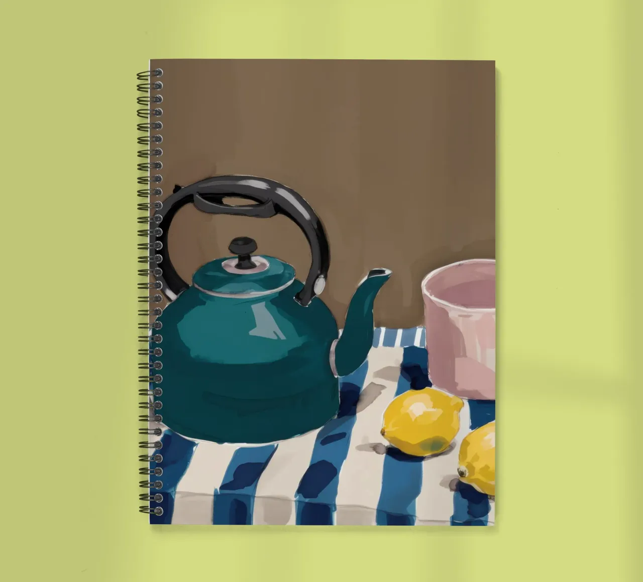 Teatime Stripe Tranquility spiral notebook by Giant Foxs