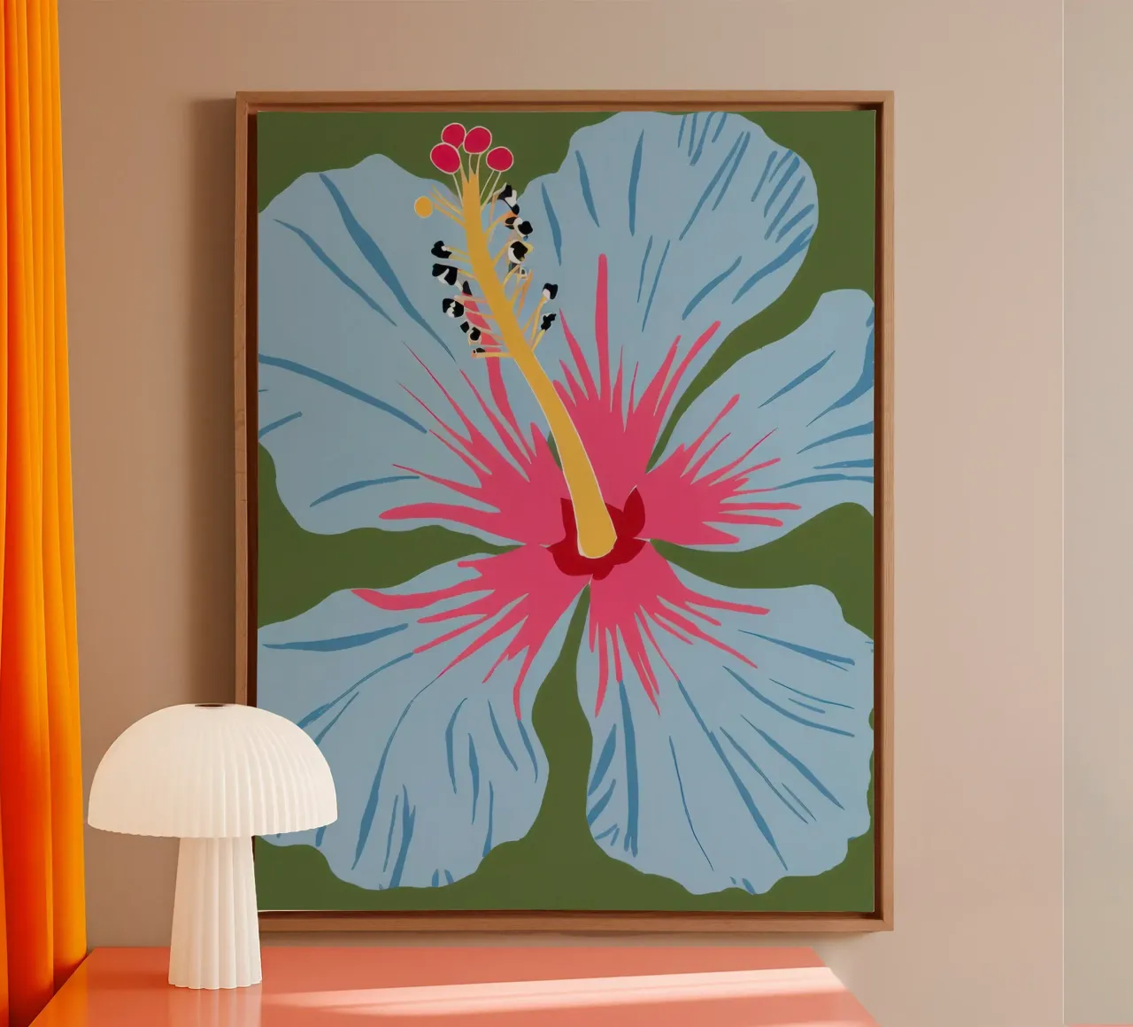 Azure Hibiscus Bloom canvas by Prism Ritual
