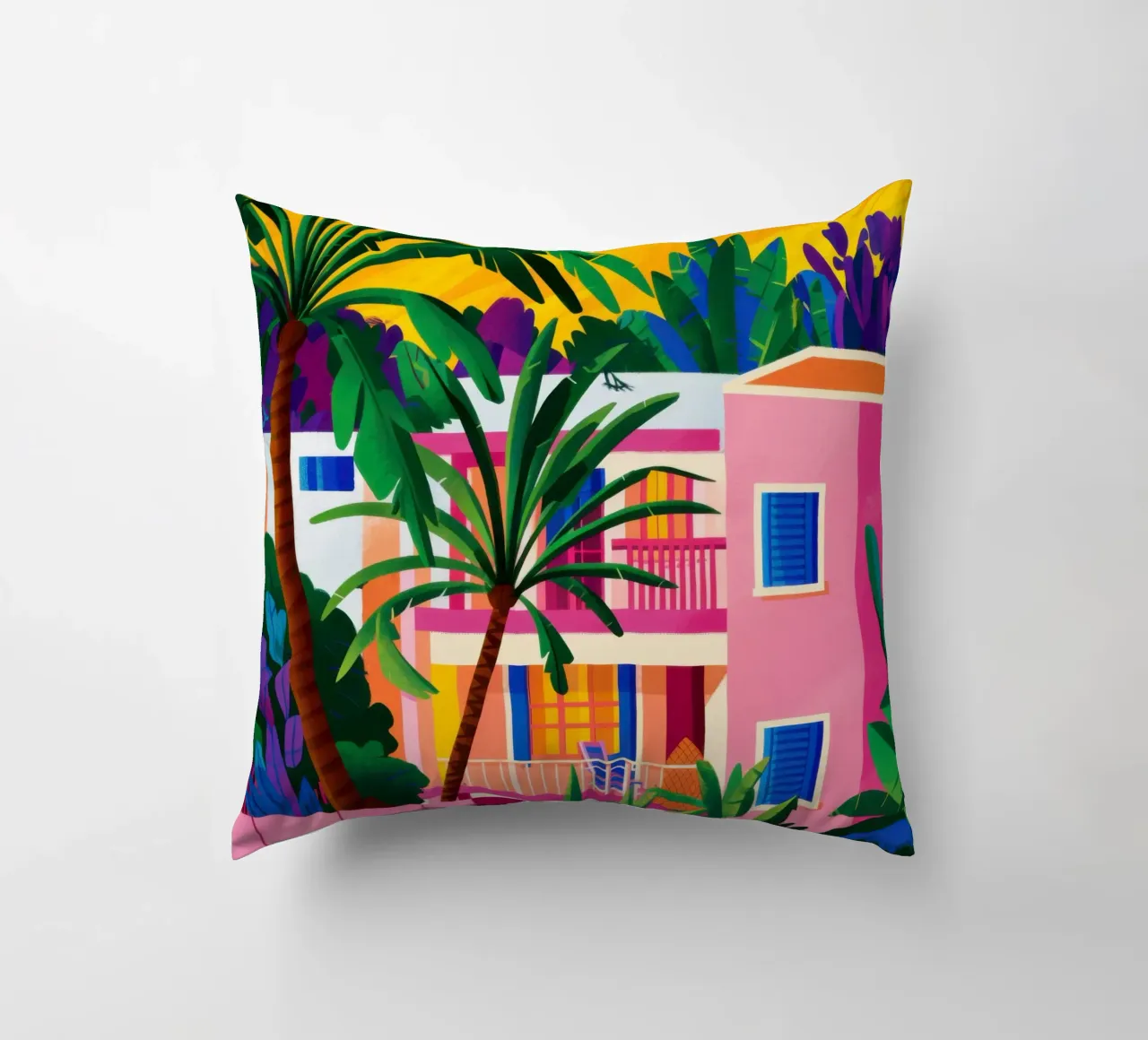 Fuchsia Jungle Facade Kissen von Dream Gesso