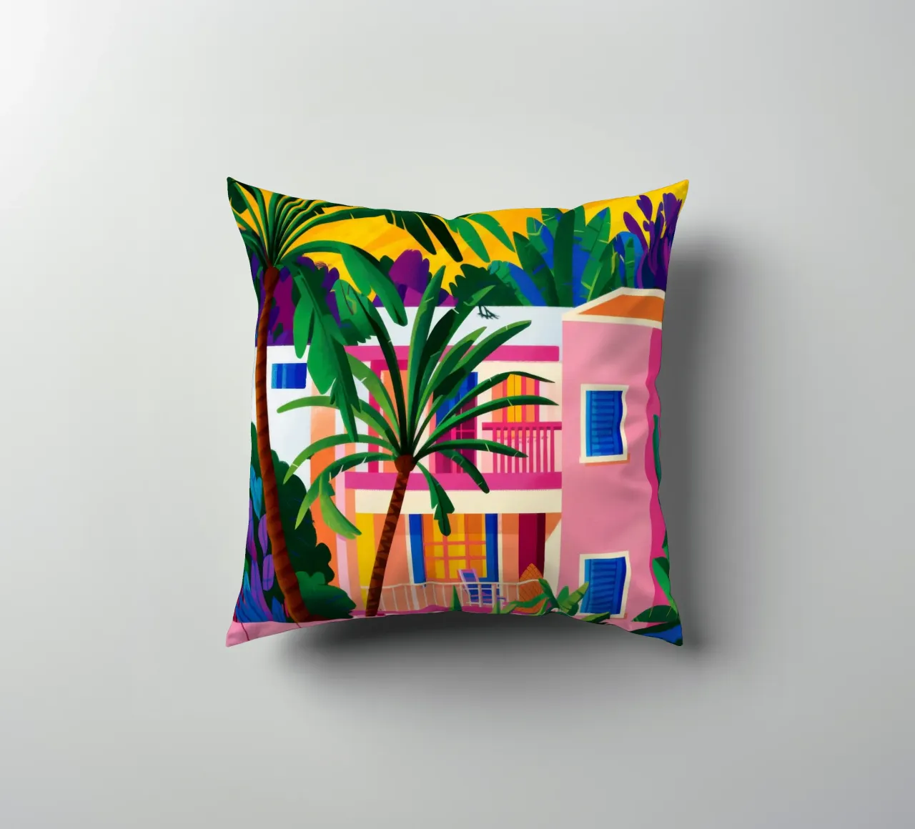 Fuchsia Jungle Facade Kissen von Dream Gesso