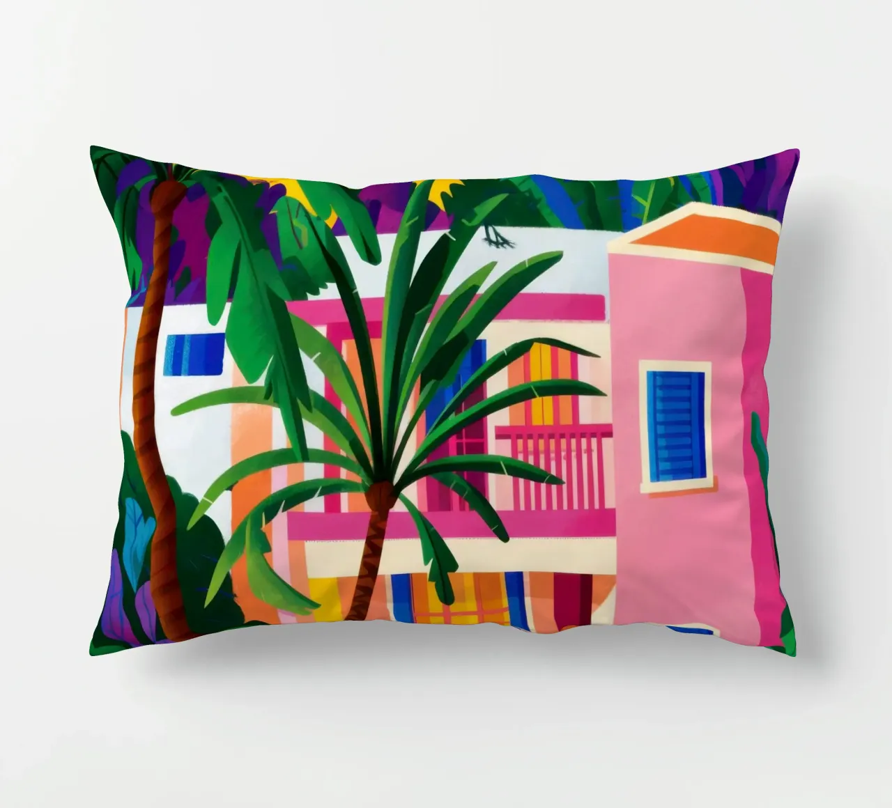 Fuchsia Jungle Facade Kissen von Dream Gesso