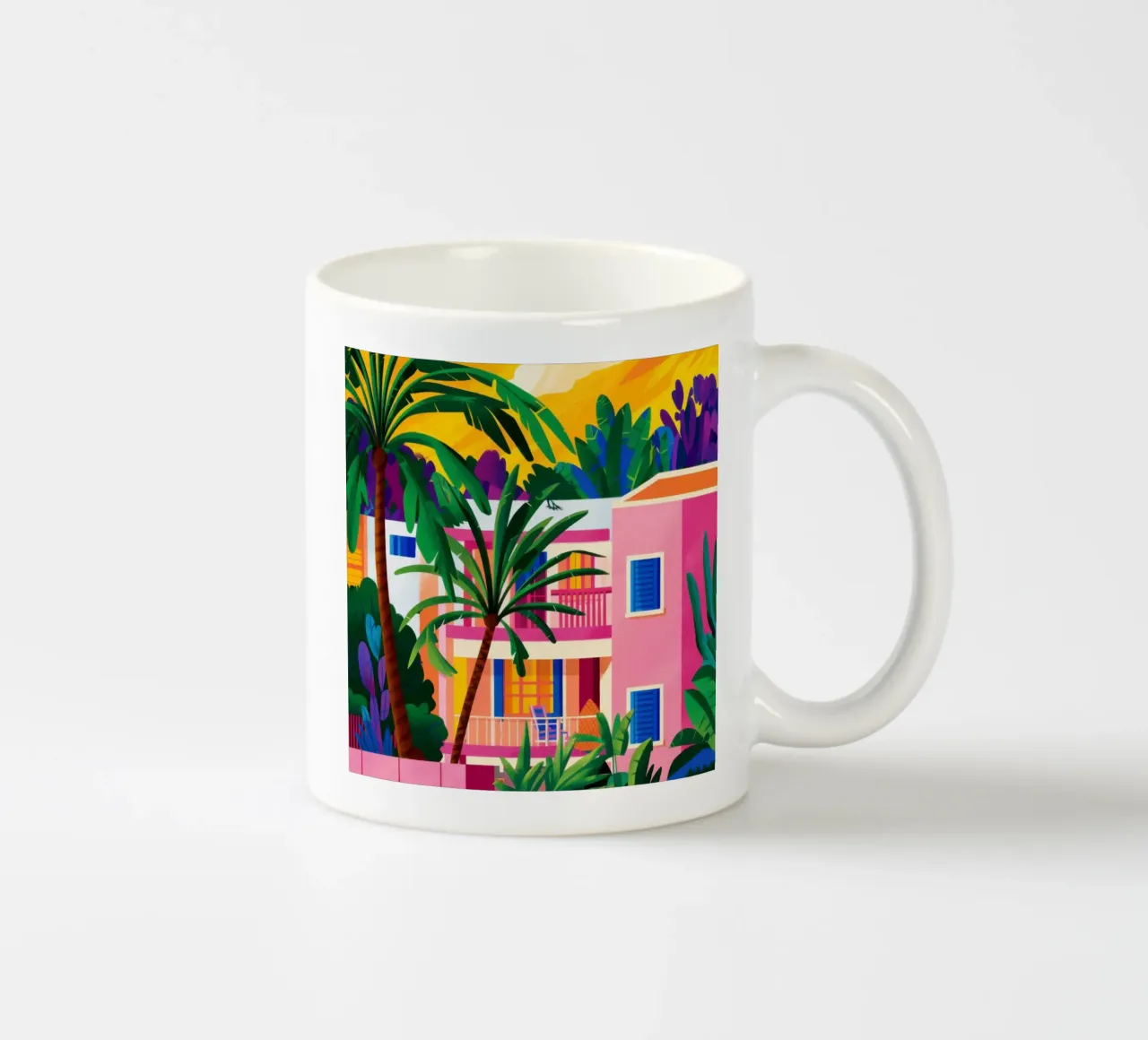 Facciata fucsia della giungla tazza in ceramica da Dream Gesso