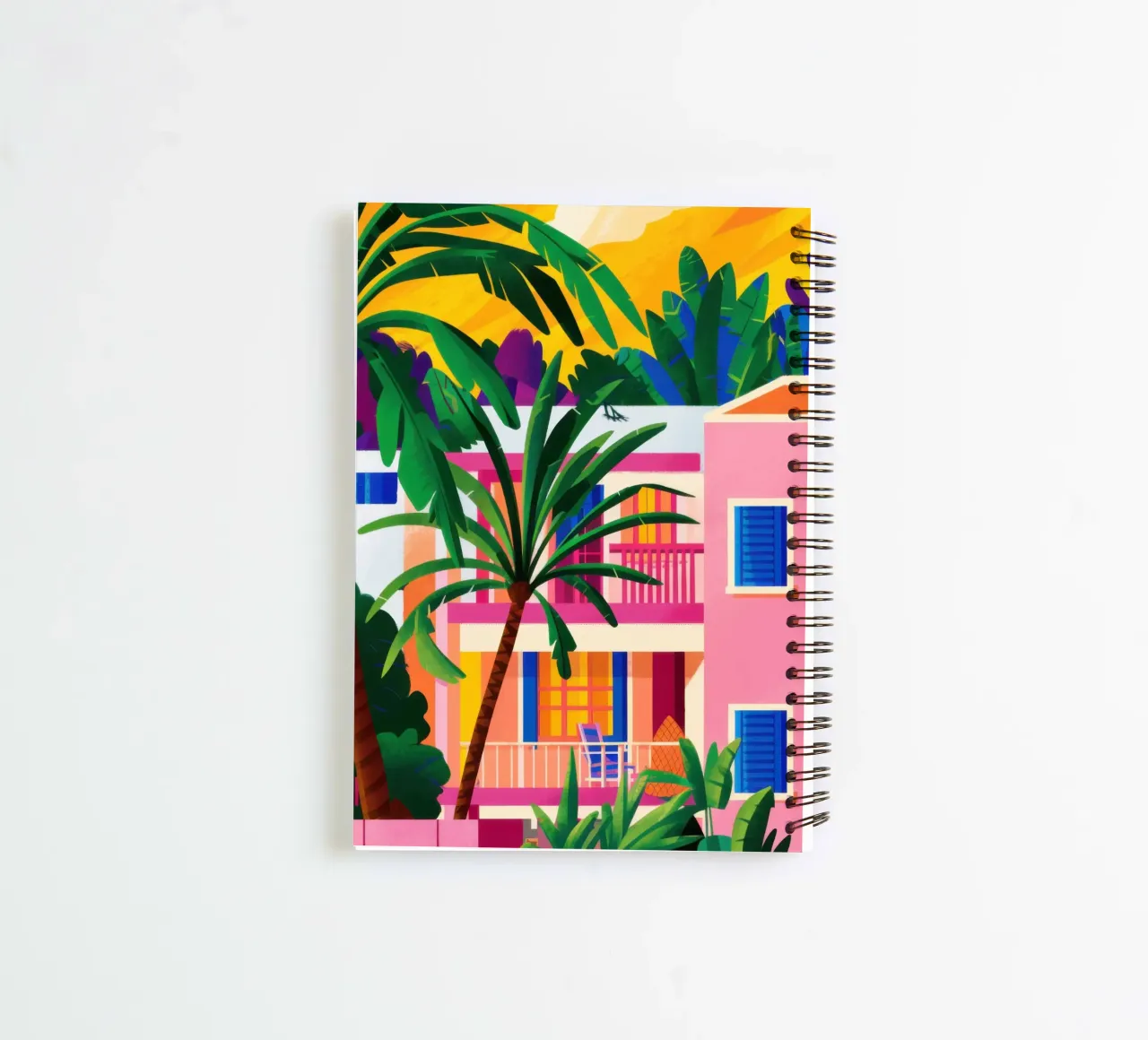 Fuchsia Jungle Facade spiral notebook by Dream Gesso