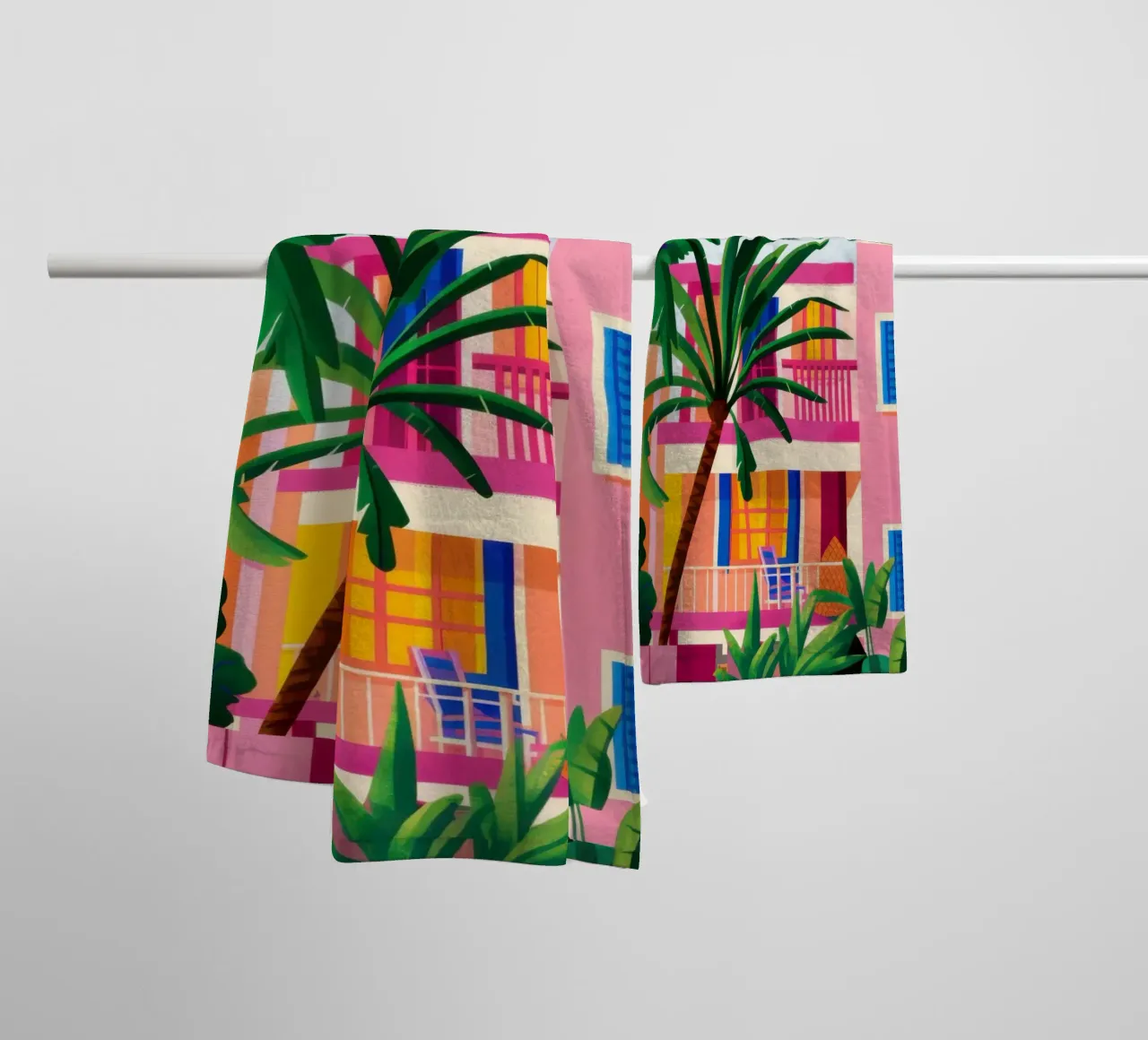 Fuchsia Jungle Facade Handtuch von Dream Gesso