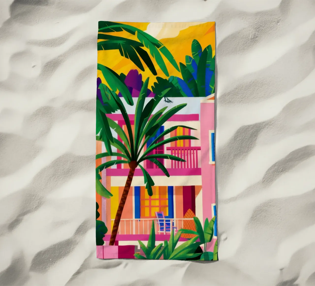 Facciata fucsia della giungla telo mare da Dream Gesso