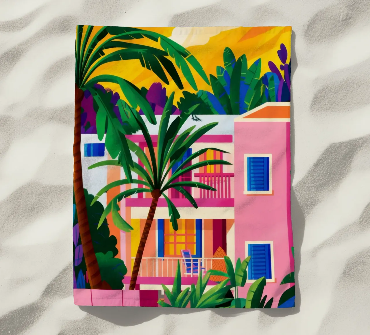 Facciata fucsia della giungla telo mare da Dream Gesso