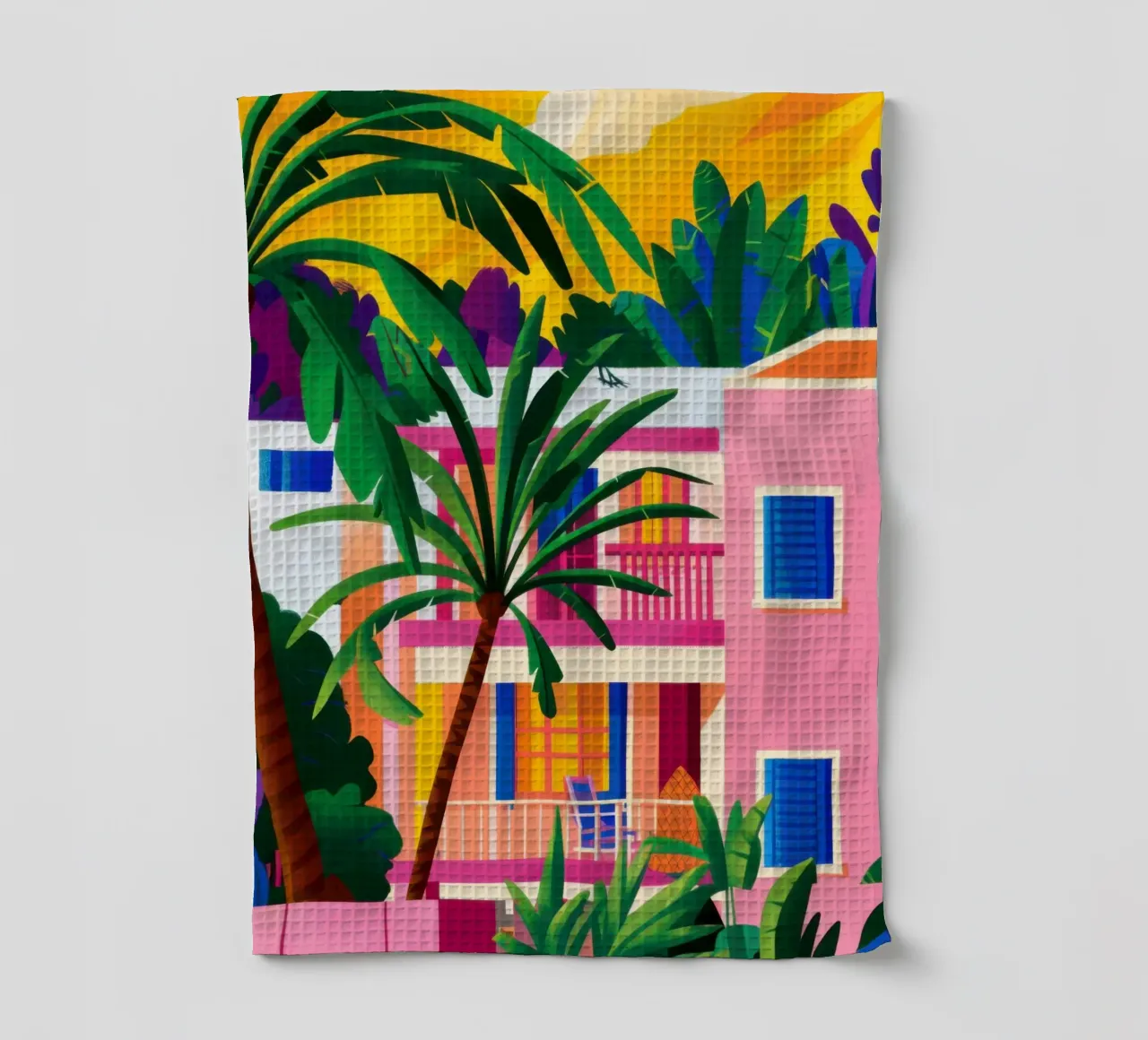 Fuchsia Jungle Facade Geschirrtuch von Dream Gesso