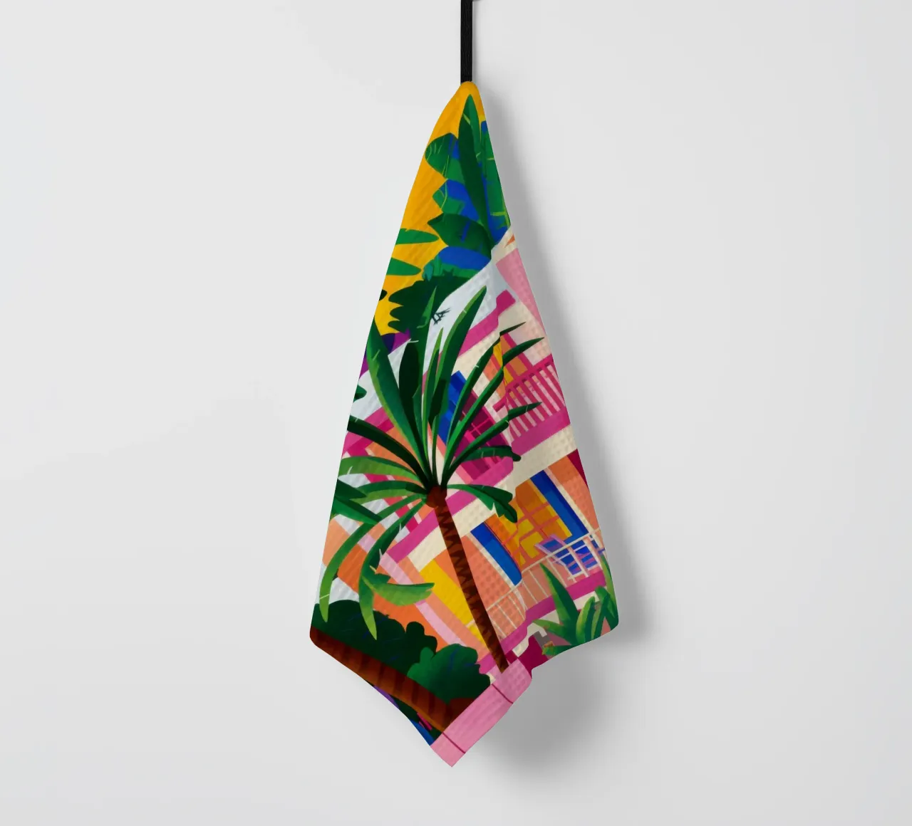 Fuchsia Jungle Facade Geschirrtuch von Dream Gesso