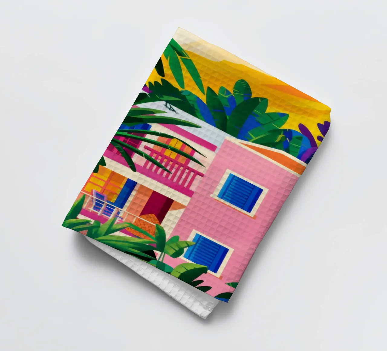 Fuchsia Jungle Facade Geschirrtuch von Dream Gesso