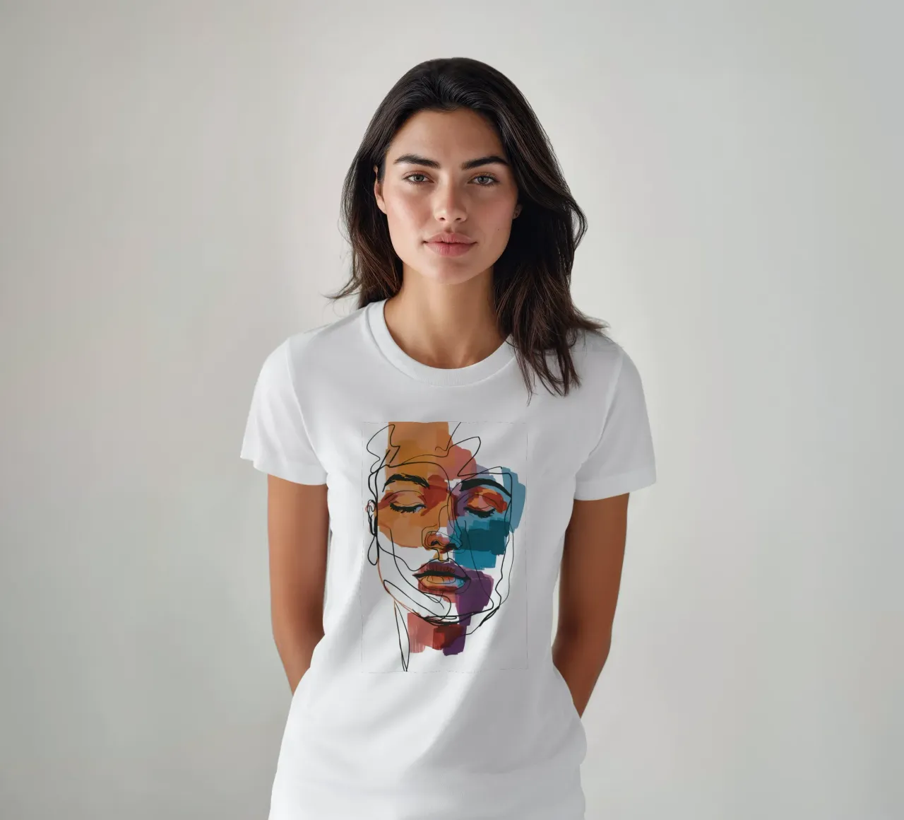 Anima lineare azzurra t-shirt da Prism Ritual