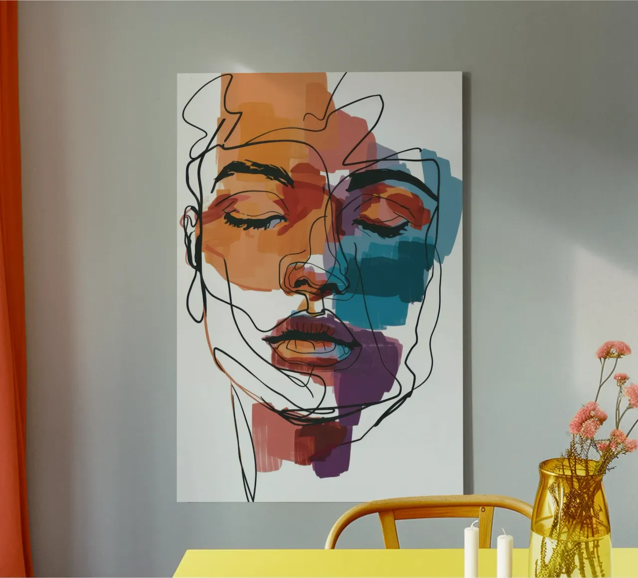 Azure Linear Soul canvas with Floater frame by Prism Ritual