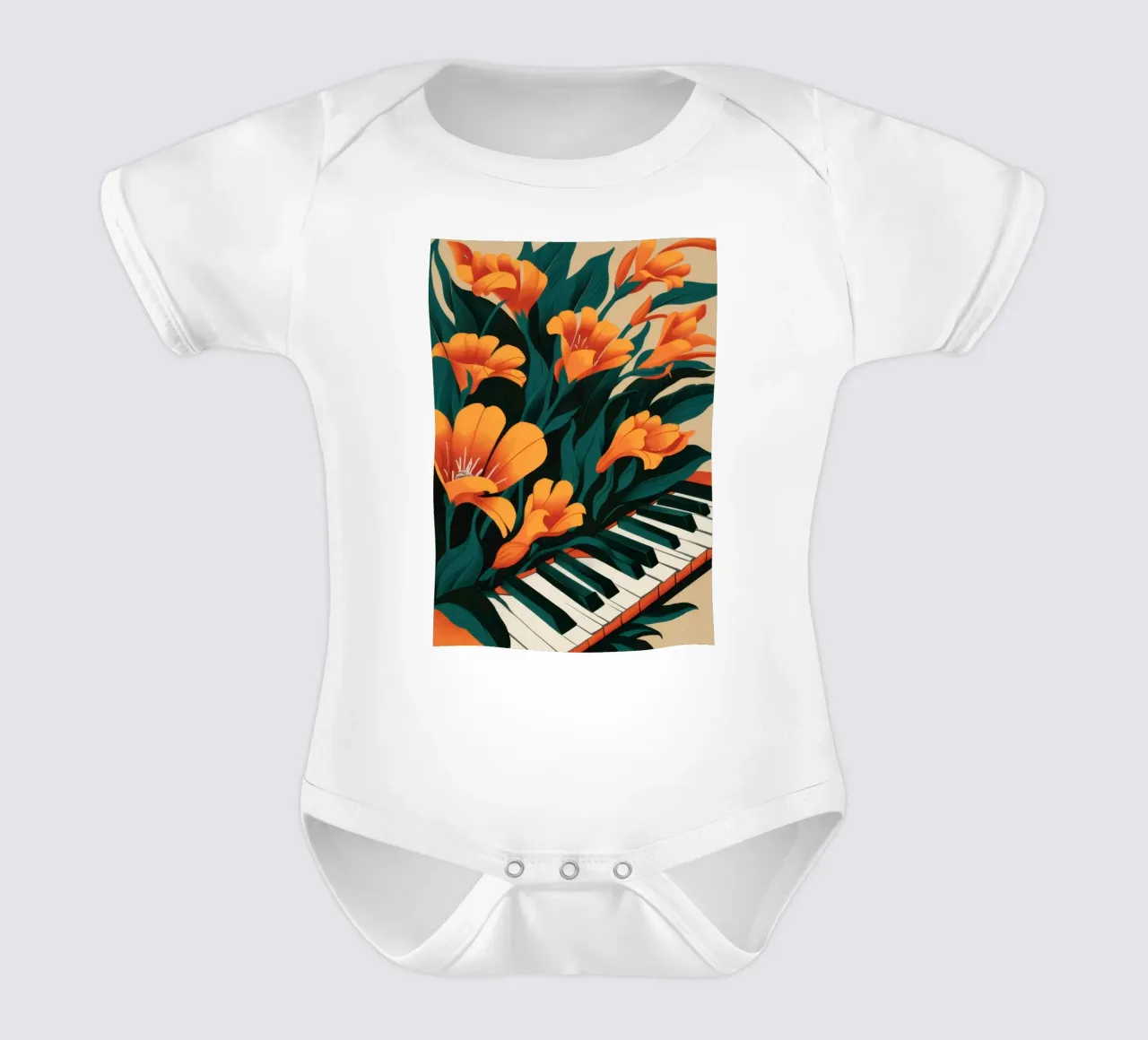 Sonata in Orange body neonato maniche corte da Ink Pulse