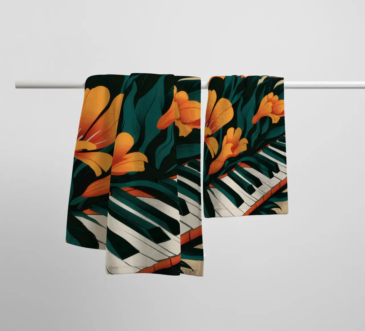 Sonata in Orange asciugamano da bagno da Ink Pulse
