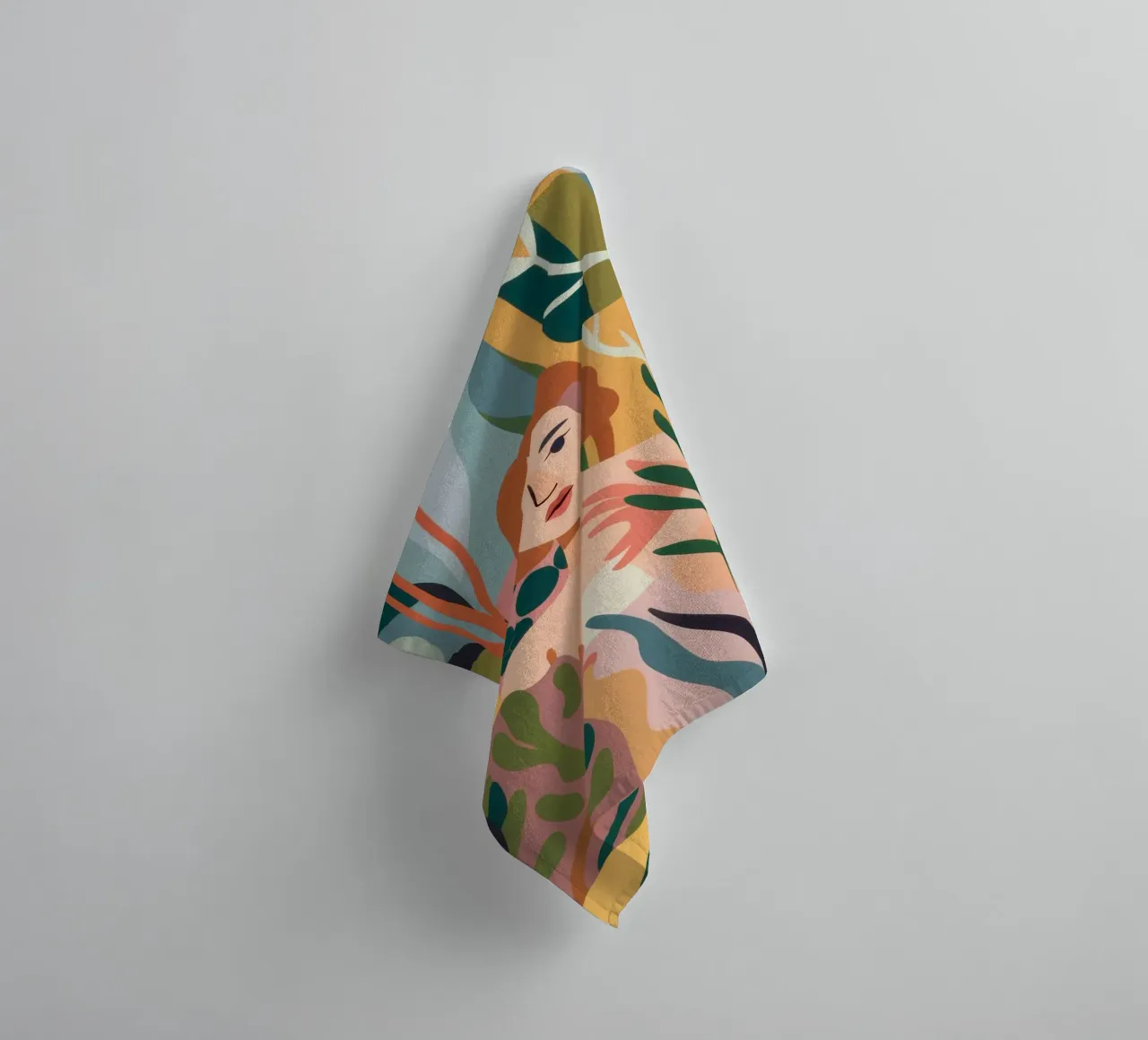 Verdant Hidden Gaze towel by Dream Gesso