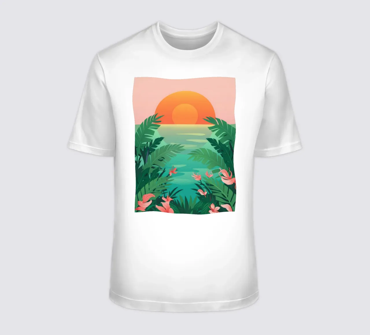 Paradise at Dusk t-shirt by Mythy Brush