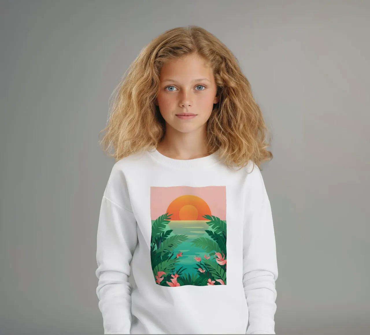 Paradiso al tramonto felpa bambino da Mythy Brush