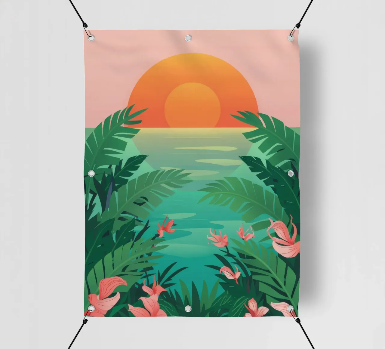 Paradiso al tramonto telo in pvc da Mythy Brush