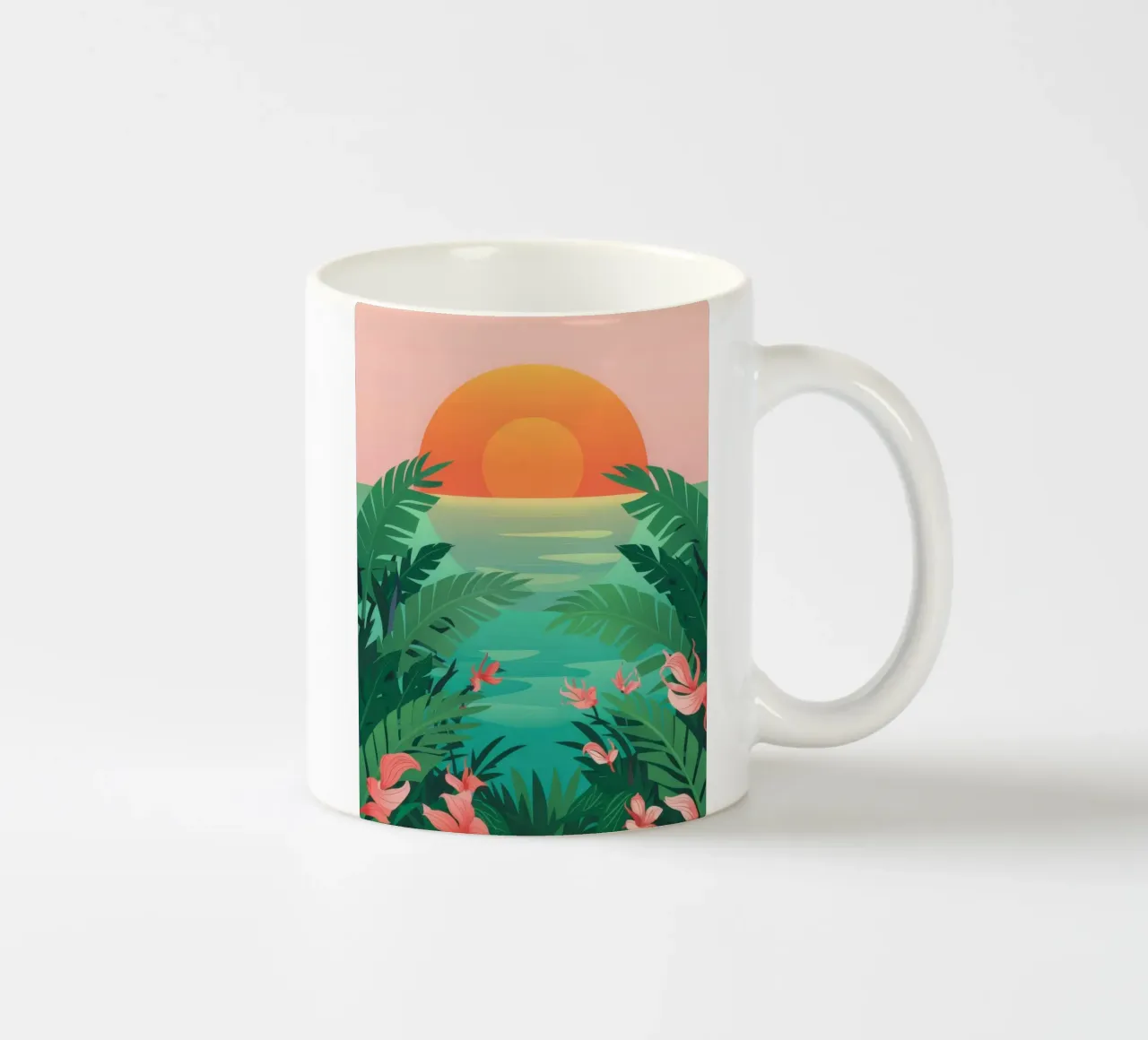 Paradiso al tramonto tazza in ceramica da Mythy Brush