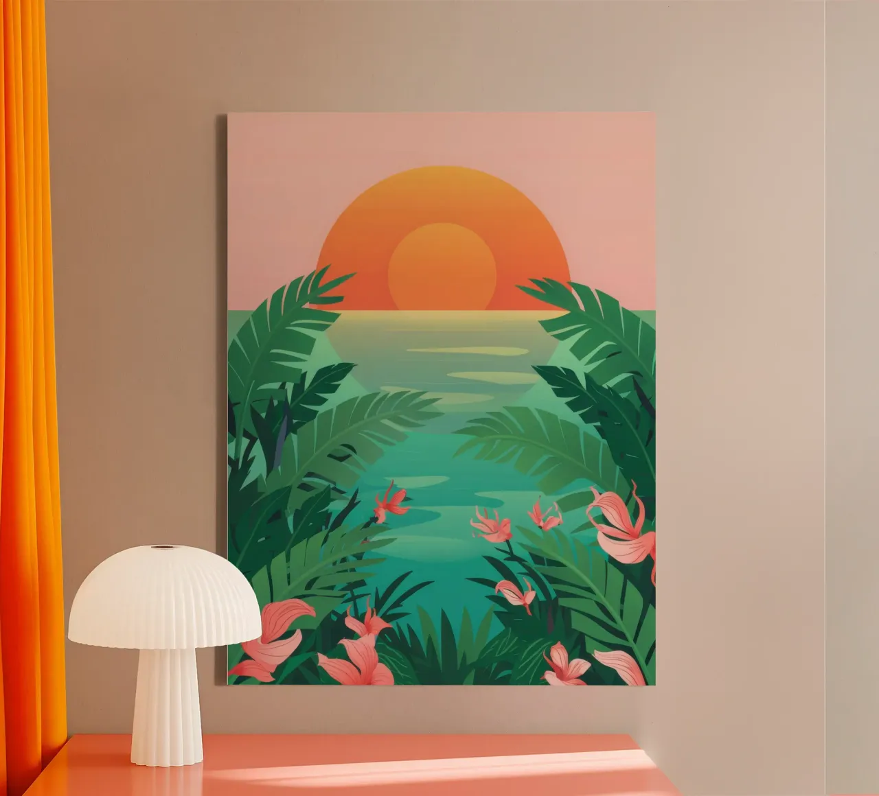 Paradiso al tramonto tela da Mythy Brush