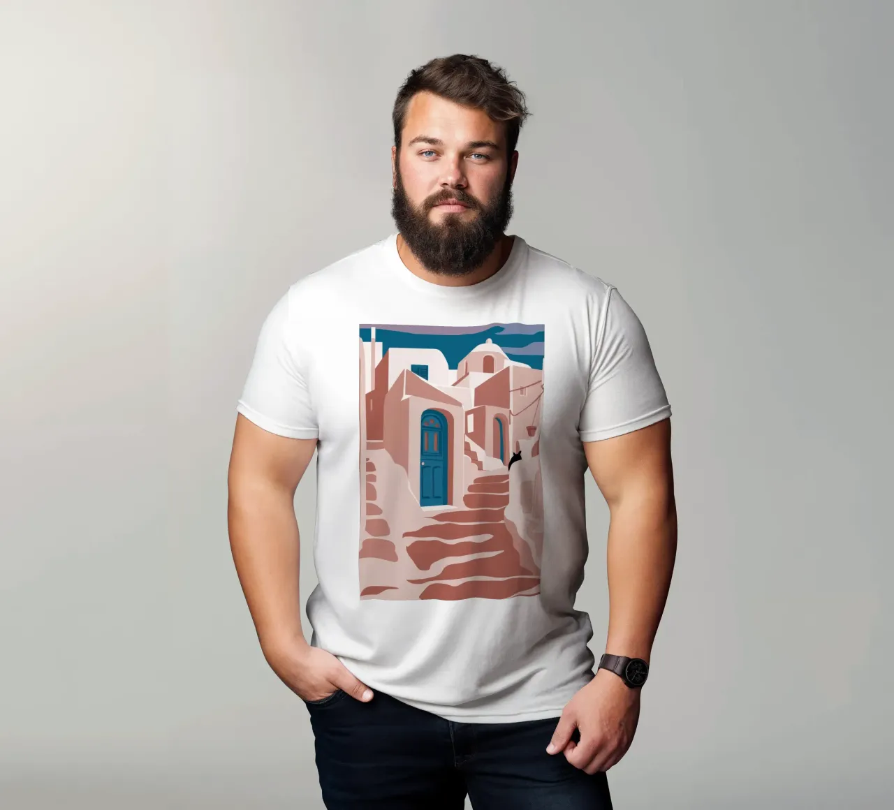 Passi di Santorini t-shirt da Flock Reverie
