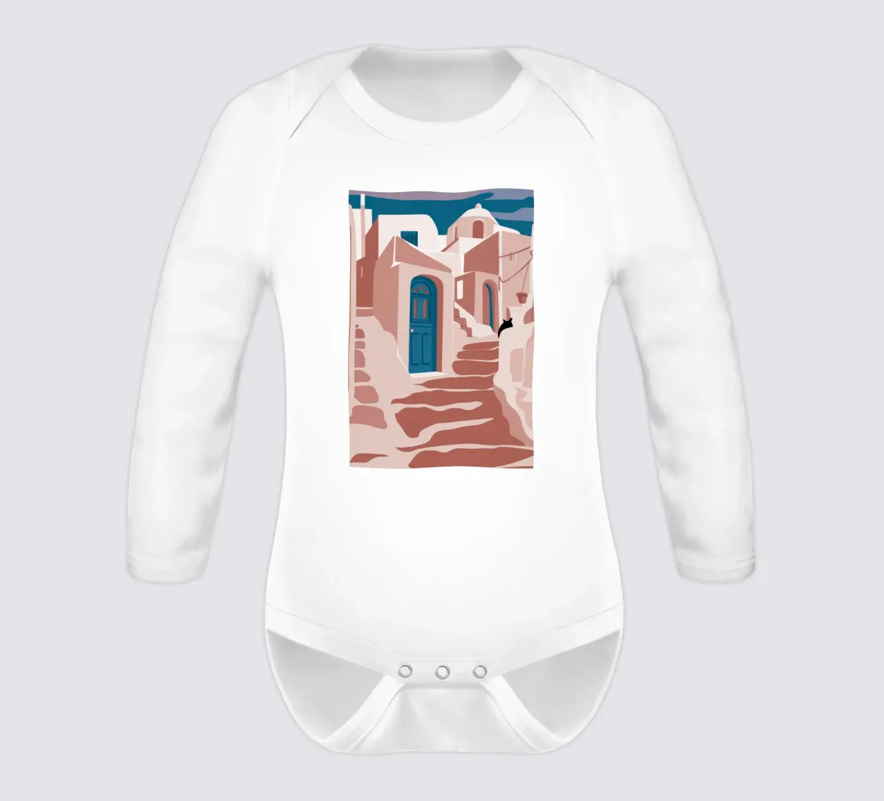 Passi di Santorini body neonato maniche lunghe da Flock Reverie