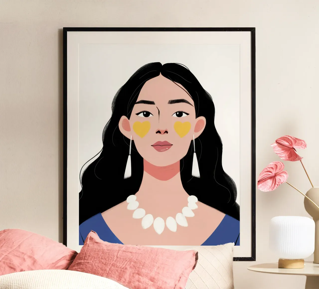 Sguardo di perla d'oro poster con telaio in plastica da Giant Foxs