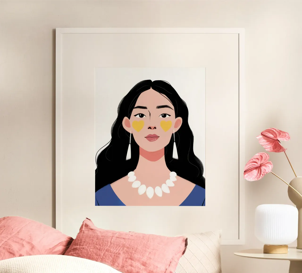 Sguardo di perla d'oro poster con telaio in plastica da Giant Foxs