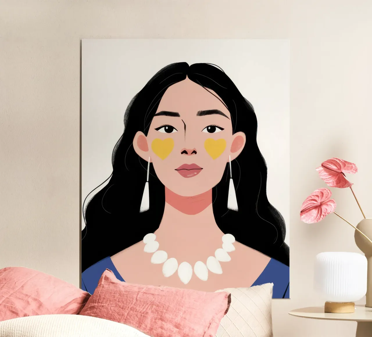 Sguardo di perla d'oro poster con telaio in plastica da Giant Foxs