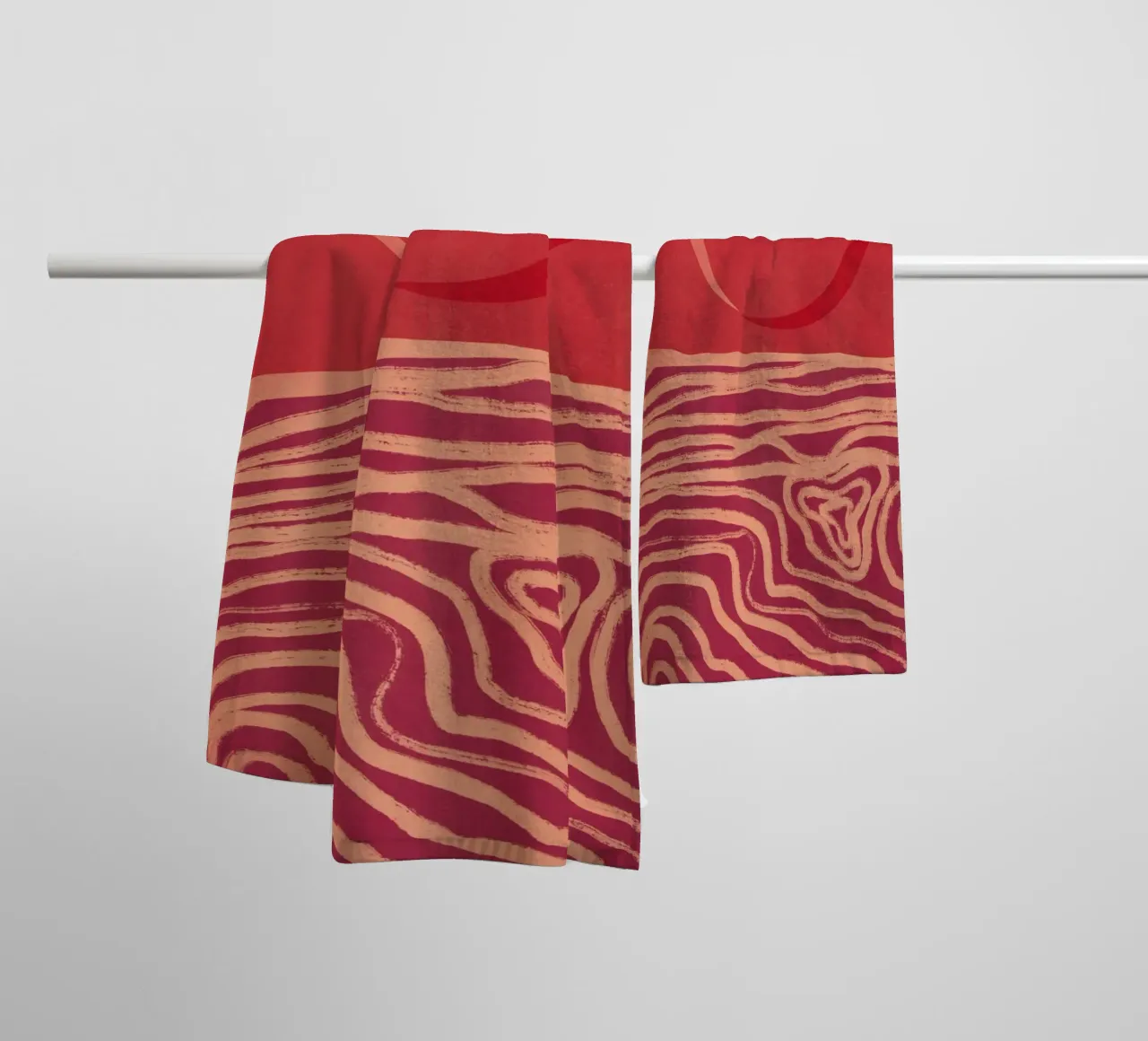 Orizzonte rosso asciugamano da bagno da Little Dean