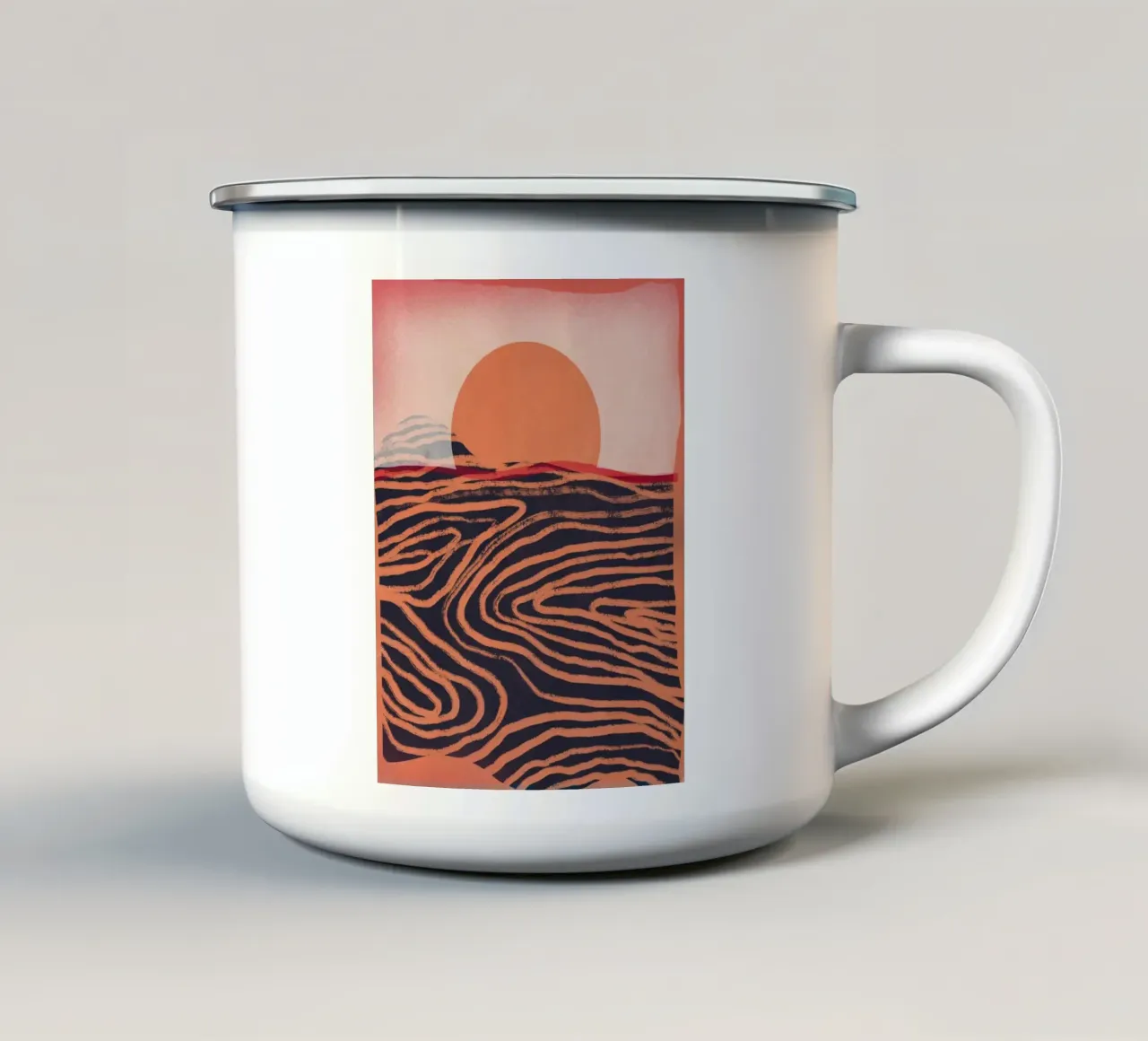 Orizzonte arancione tazza in smalto da Little Dean