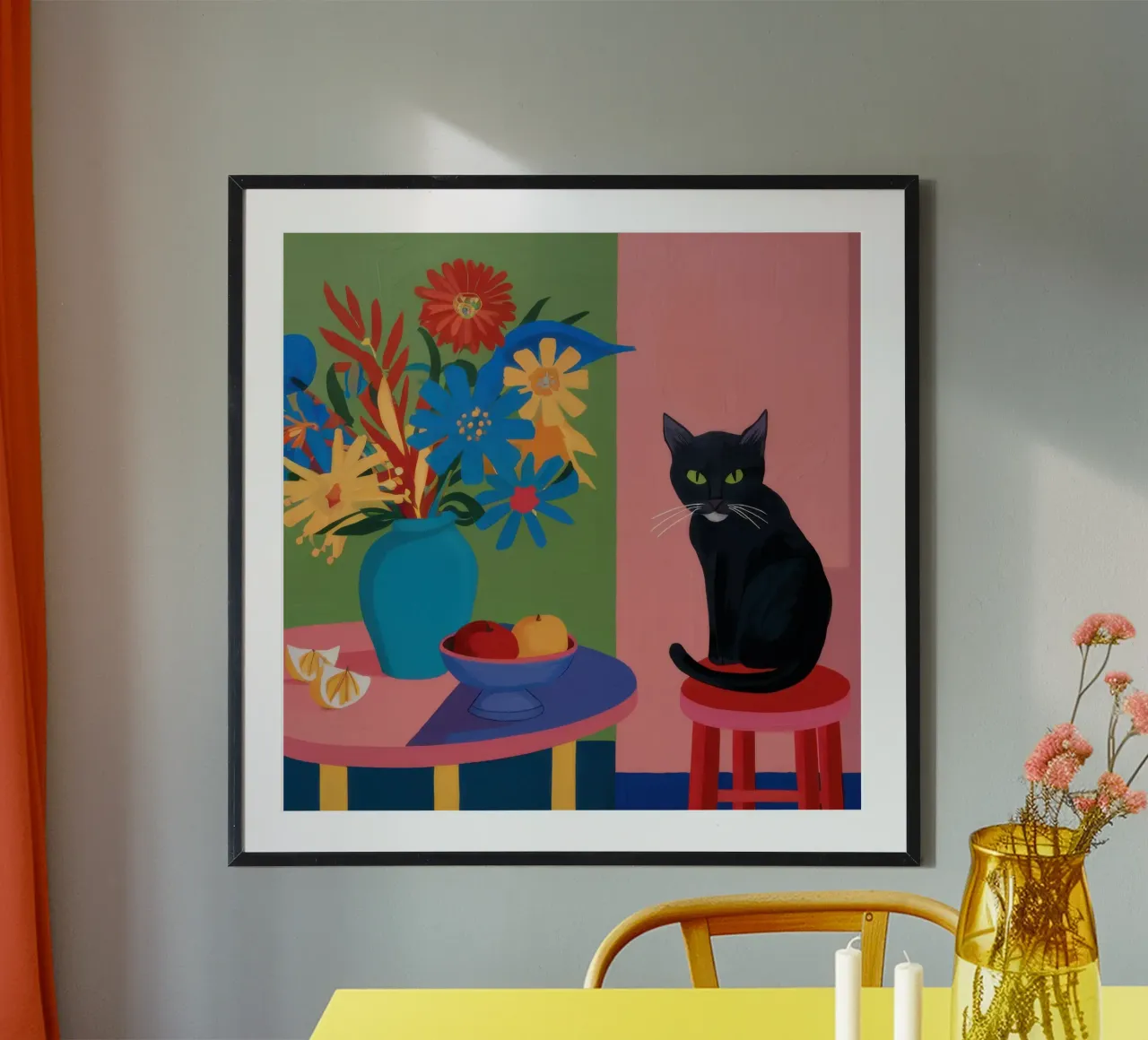 Cat on the Table poster by Ink Pulse