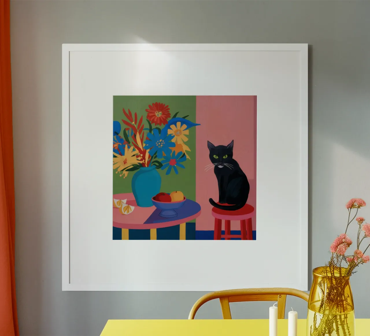 Cat on the Table poster by Ink Pulse