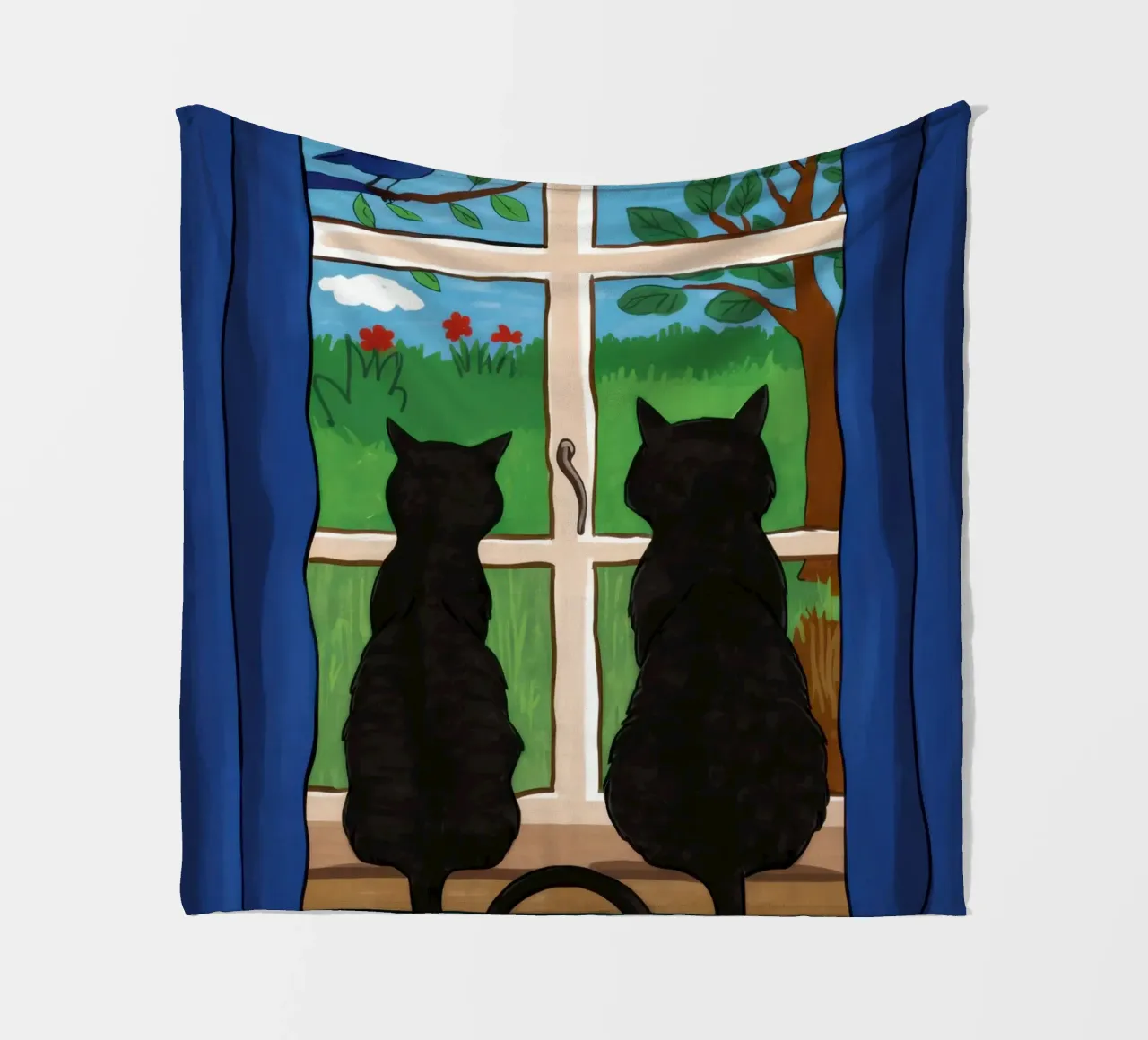 Window Watchful Companions fleece blanket by Prism Ritual