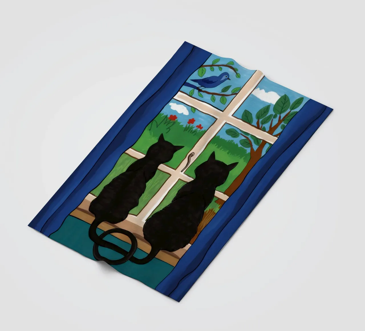 Window Watchful Companions fleece blanket by Prism Ritual