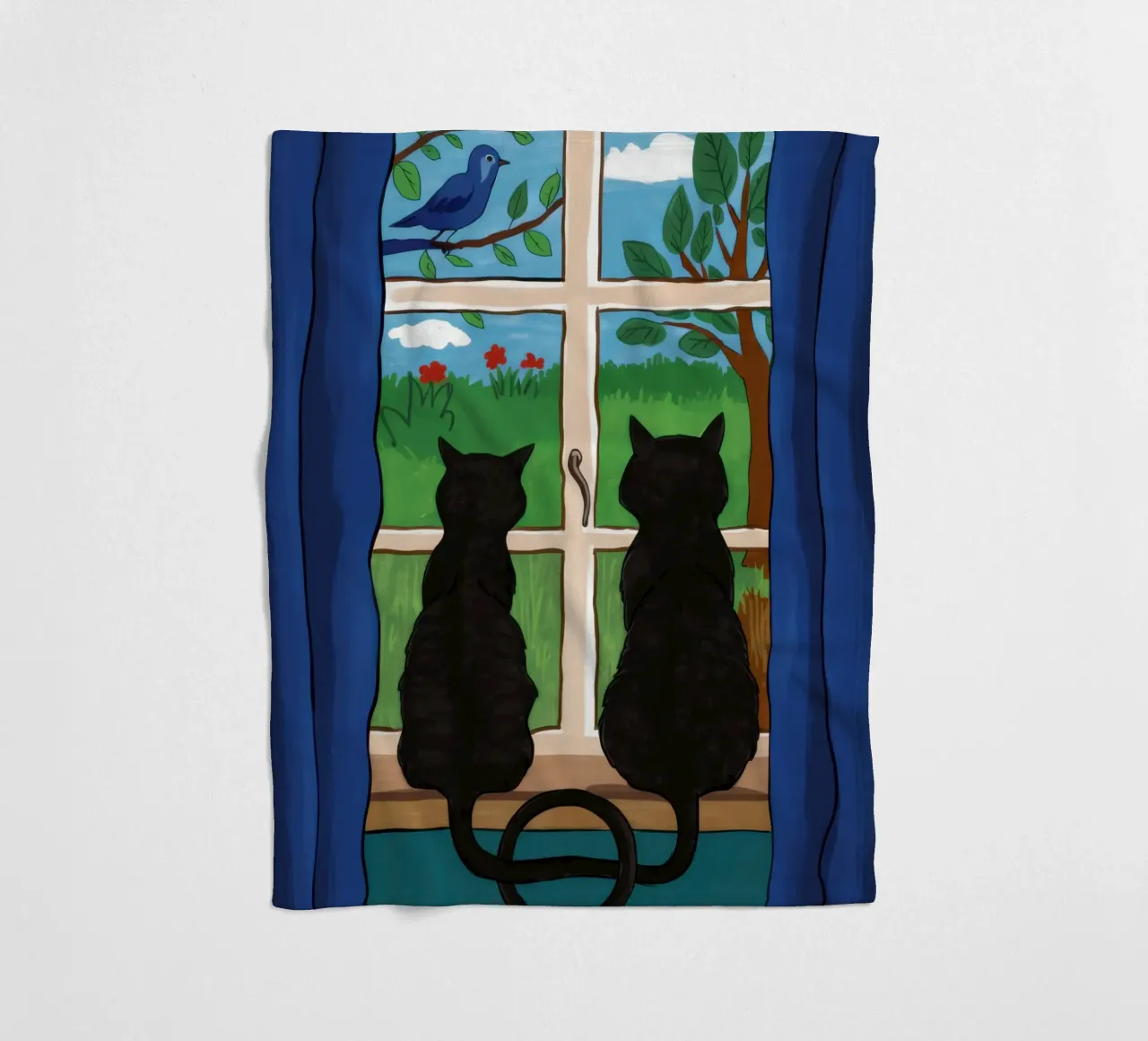 Window Watchful Companions fleece blanket by Prism Ritual