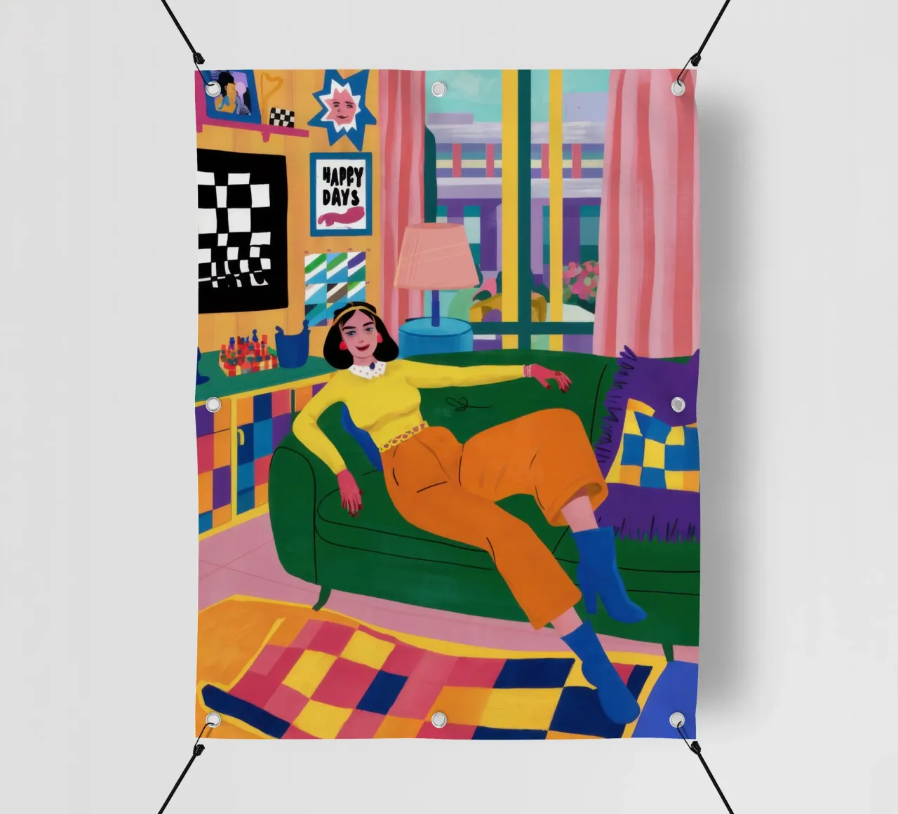 Sogno a scacchi del sonno telo in pvc da Dream Gesso