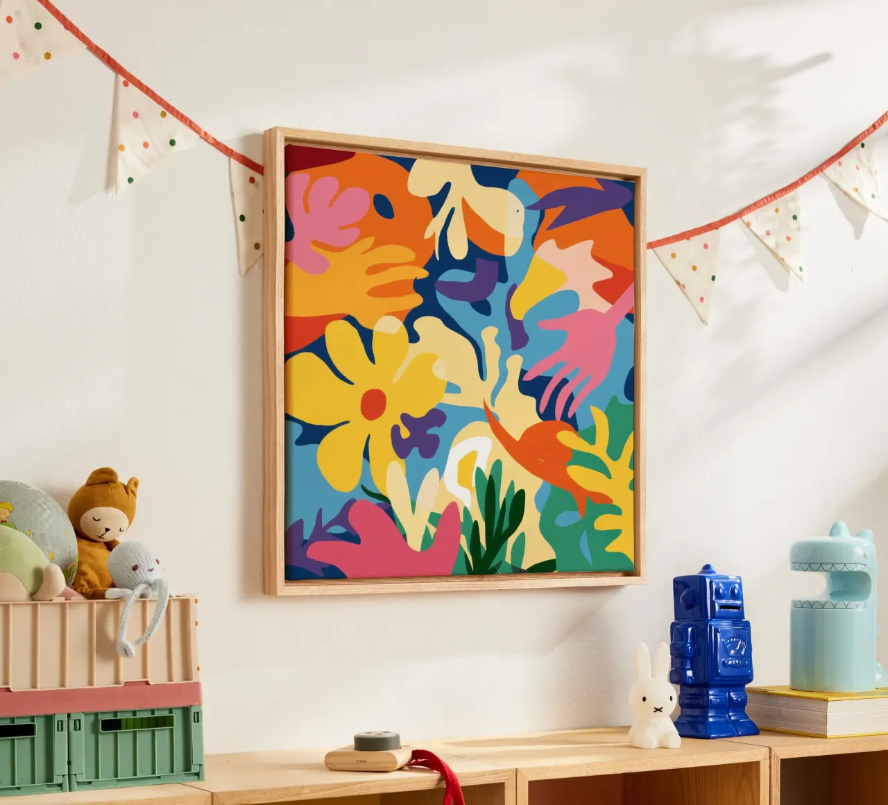 Abstracte Bloemen Symfonie canvas van Mythy Brush
