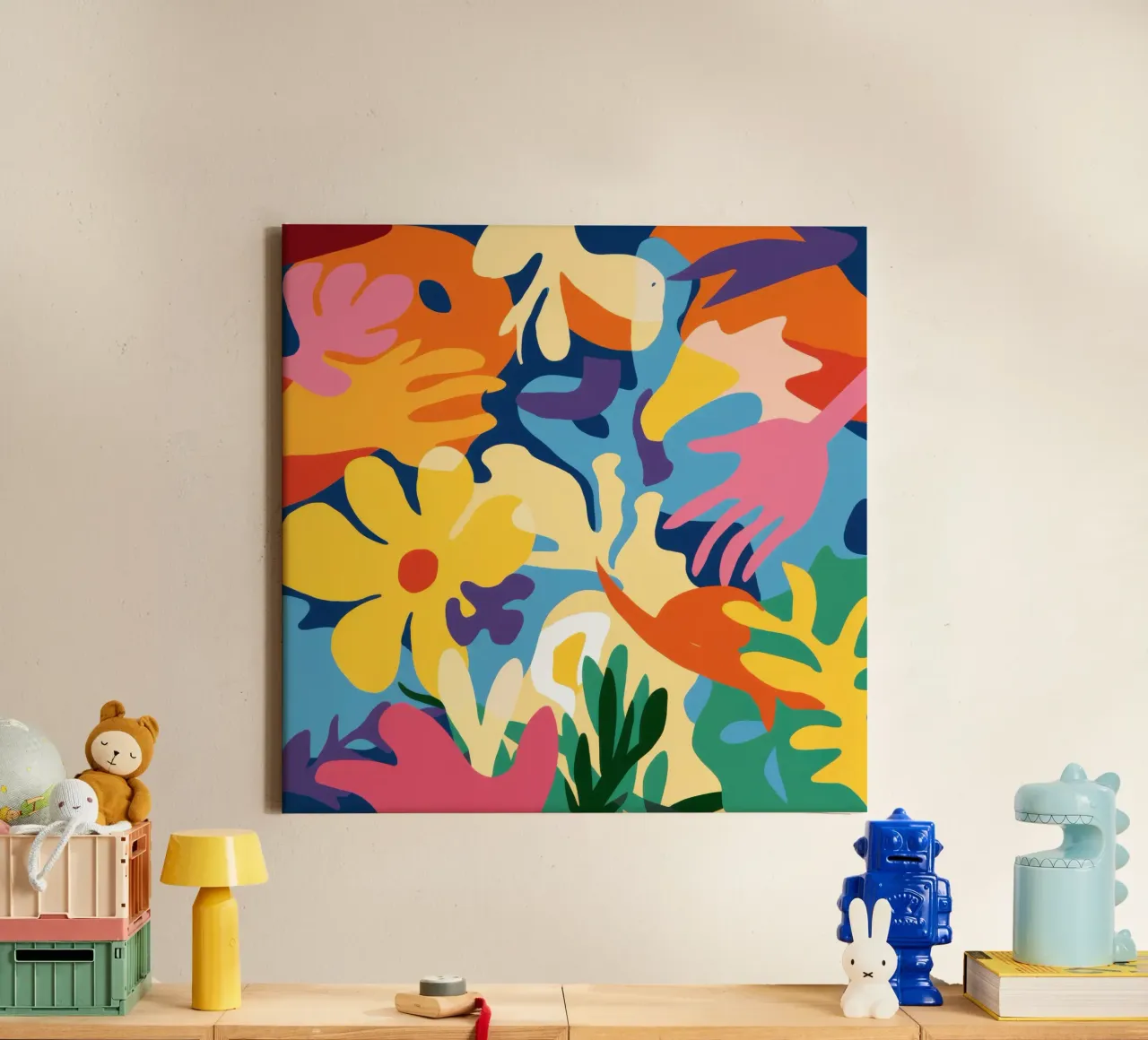 Abstracte Bloemen Symfonie canvas van Mythy Brush