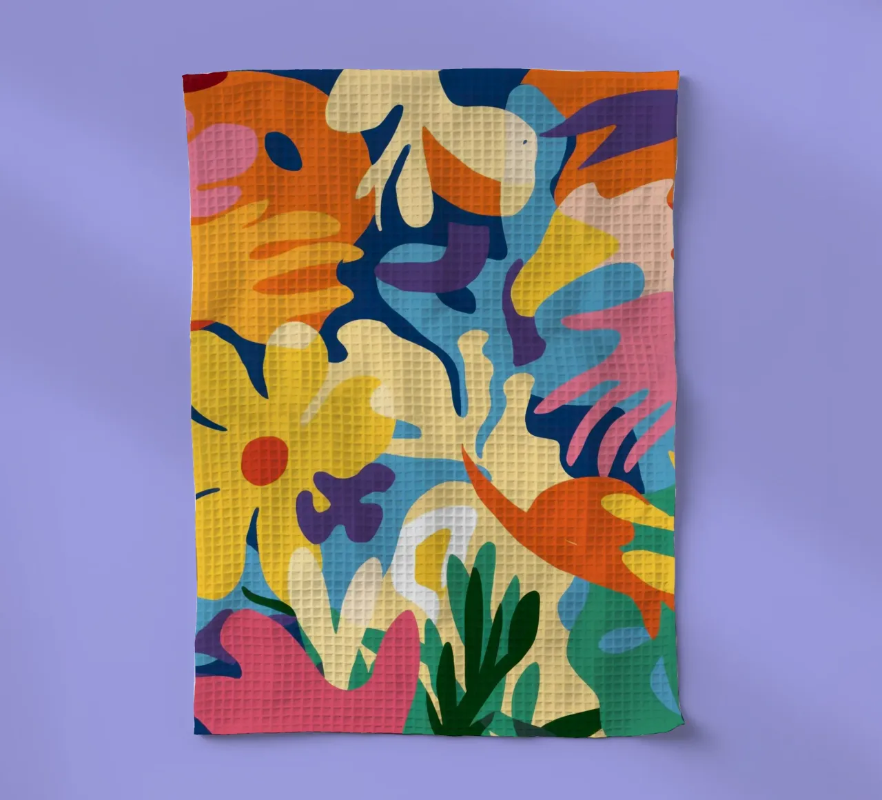 Abstracte Bloemen Symfonie theedoek van Mythy Brush