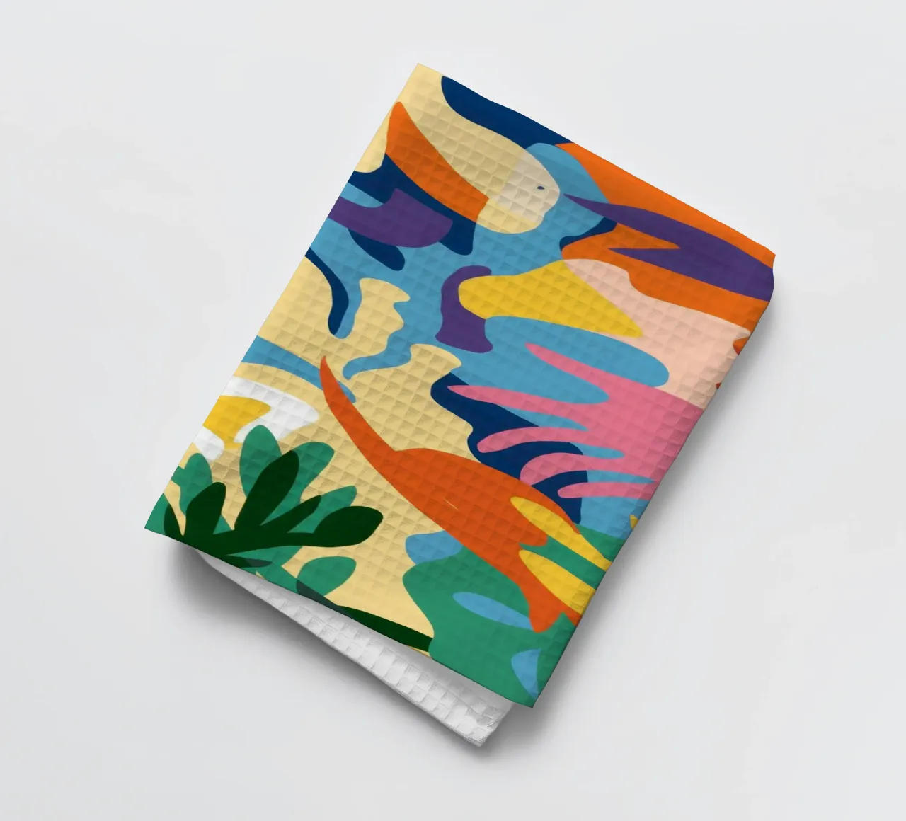 Abstracte Bloemen Symfonie theedoek van Mythy Brush