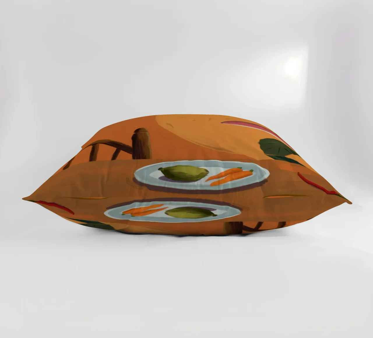 Piatto di papaya del mattino cuscino da Giant Foxs